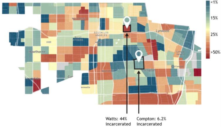 Incarceration Rates for Black Men Raised in the Lowest-Income Households in Los Angeles, CA